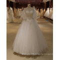 Illusion Flare Sleeve Ball Gown off White Cheap Wedding Dress